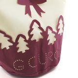 Porta panettone busta fiocco bicolore alberi